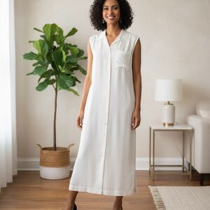 Kate Hill For Lord & Taylor Linen Sleeveless Long Dress Size 3X